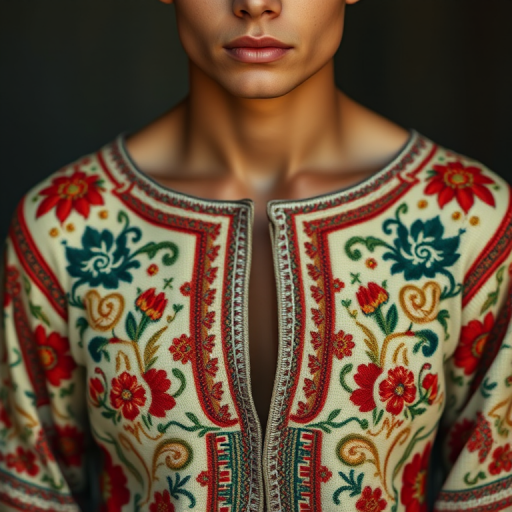 Face, shoulders, chest covered in openwork Circassian embroidery. Raw, unedited image.