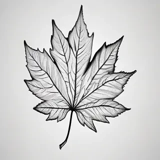 leaf clip art black and white
