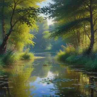 monet painting wallpaper