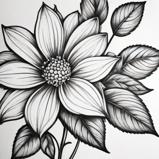 flower drawing for coloring
