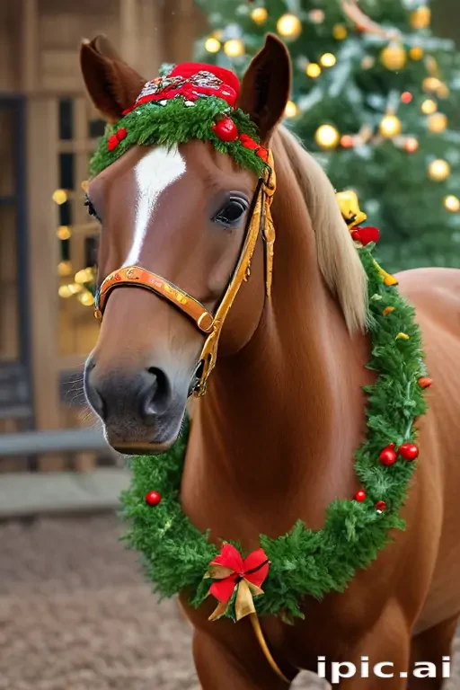 pictures of christmas horses