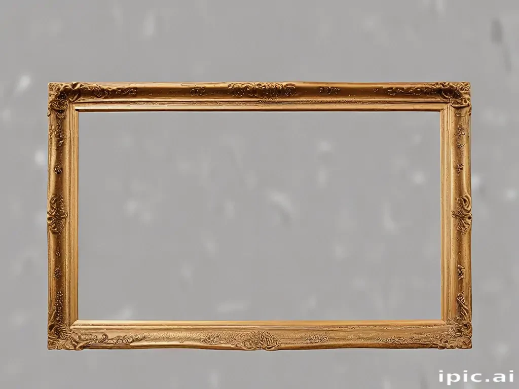 rectangle golden frame png