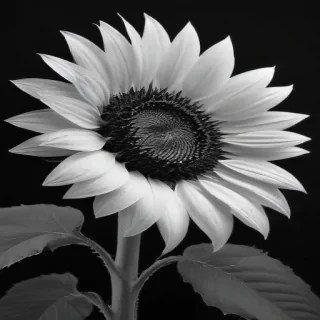 clip art sunflower black and white