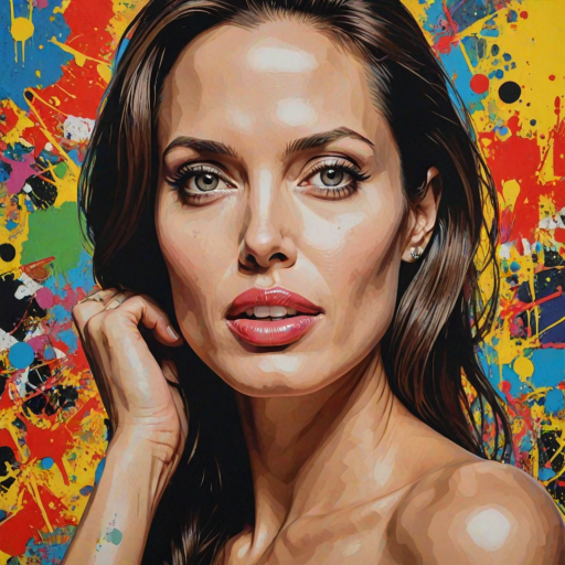 A pop art piece of angelina jolie