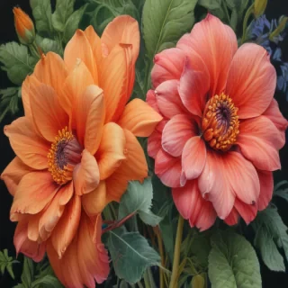 flower drawings with color