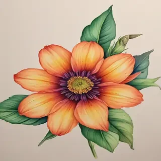 flower drawings with color