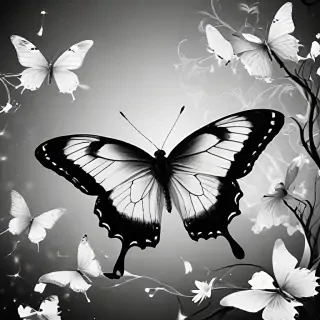 black and white butterfly wallpaper