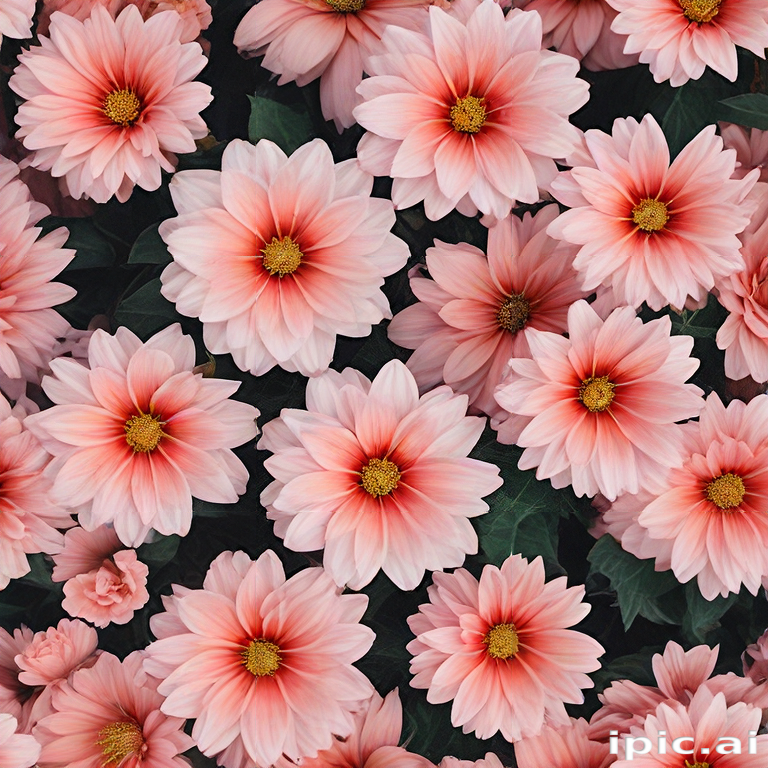 Pink Flowers Array A Beautiful Array of Pink Flowers in Full Bloom Against Dark Background.