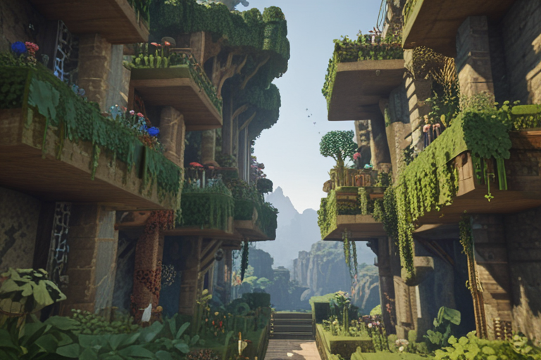 Minecraft hanging gardens