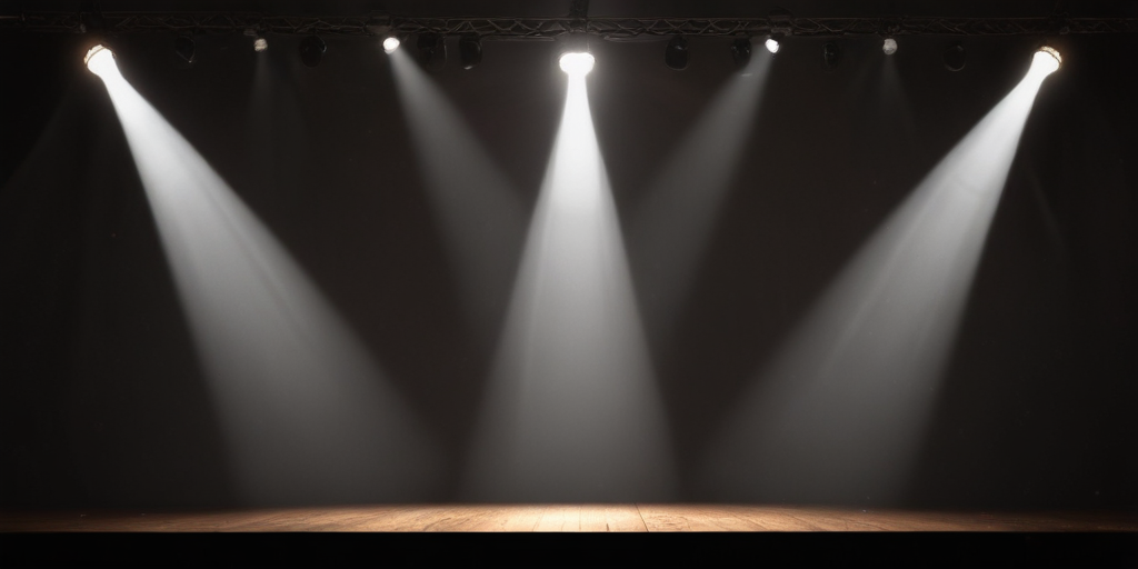 Illuminated Stage with Dramatic Lighting for Upcoming Performance or Show
