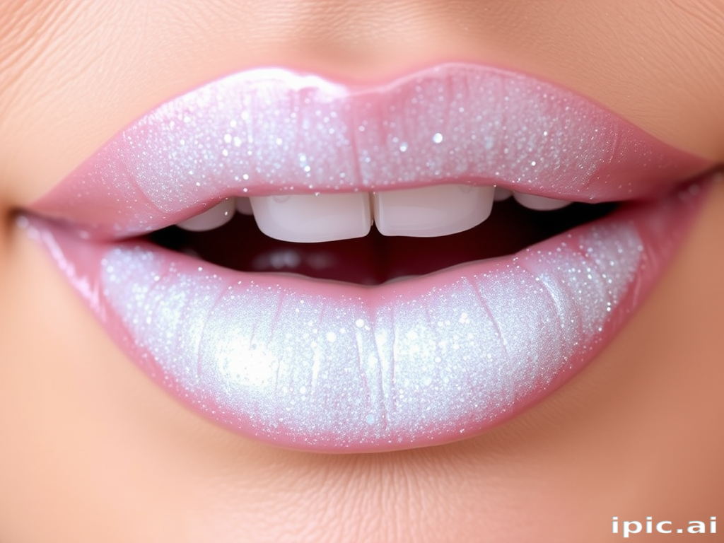 Pearlescent white lip topper called "Snow Queen," designed to add dimension and luminosity to any lip color underneath