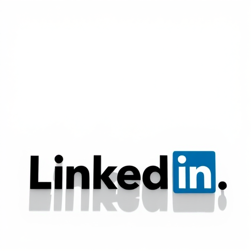 Create a high-resolution image of the LinkedIn logo with soft shadows, using a Canon EOS 5D Mark IV, f/8 aperture, ISO 100, 24mm lens, and a clean, white background for enhanced contrast and clarity.