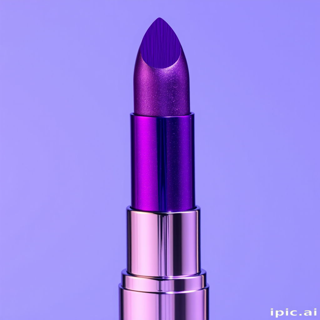 Edgy "Cosmic Violet" duochrome lipstick shifting between purple and blue, innovative formula for multi-dimensional color, great for avant-garde styles