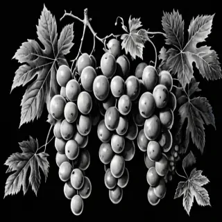 grapes clipart black and white