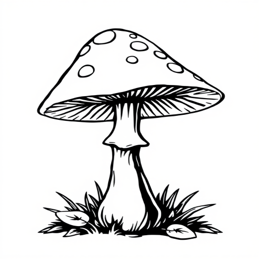 mushroom clip art black and white