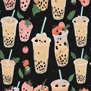 aesthetic boba tea background