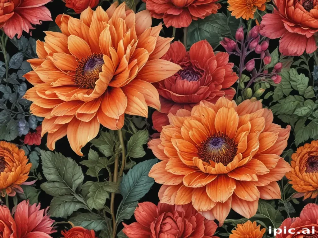 flower line work