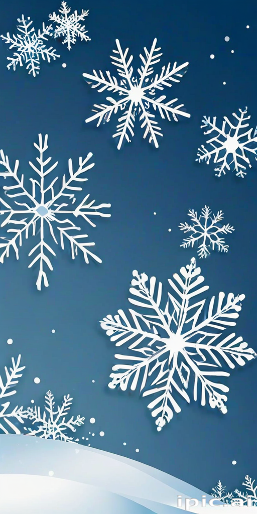 Beautiful Winter Wonderland: Delicate Snowflakes Dancing Against a Deep ...