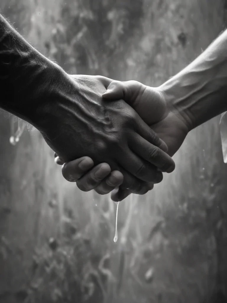 handshake black and white