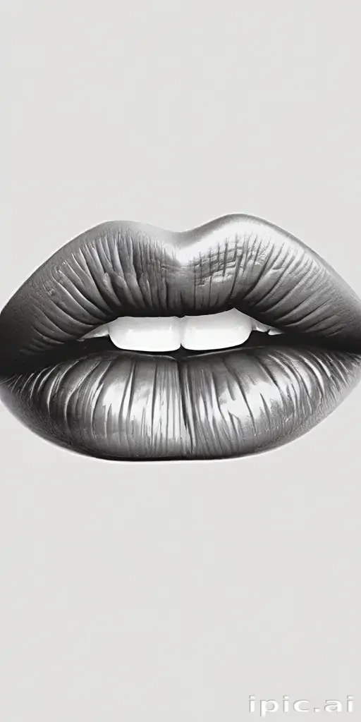lips clipart black and white