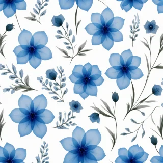 transparent blue flowers