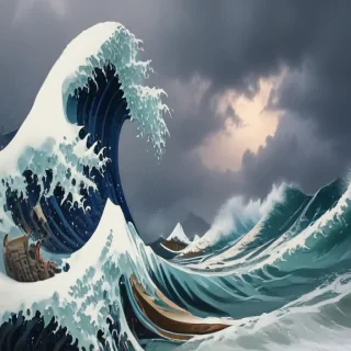 great wave wallpaper