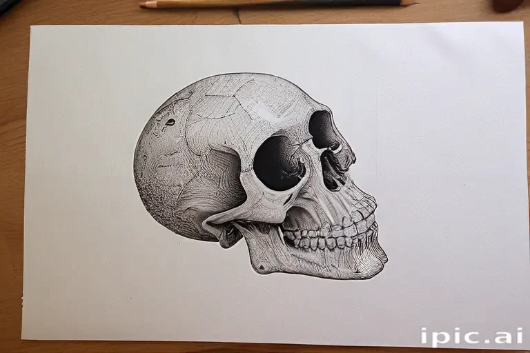 creative skeleton drawing art