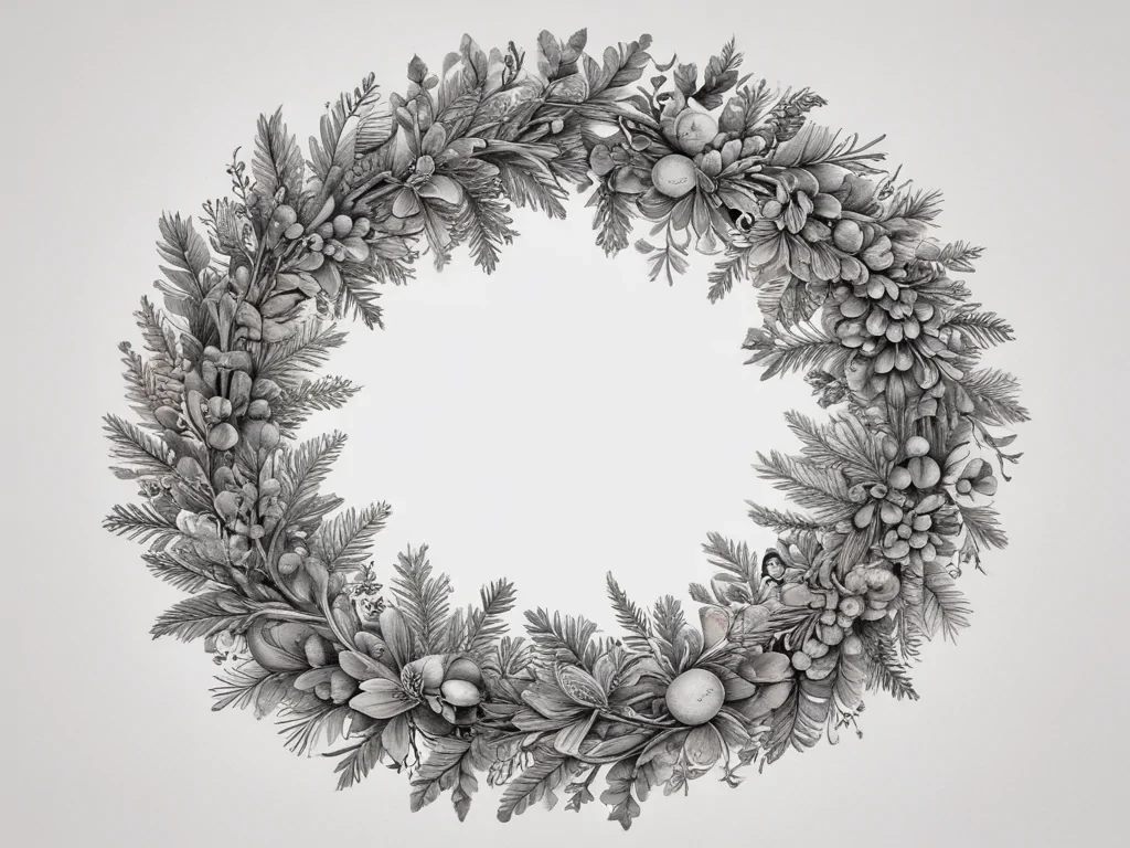 wreath drawing