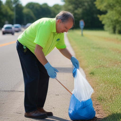 Ken Paxton Picking Up Trash On The Side Of The Road 