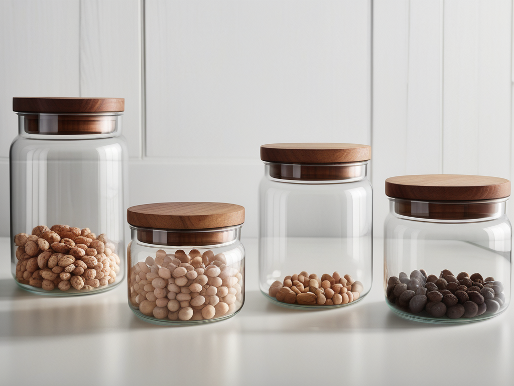 glass containers with wood lids