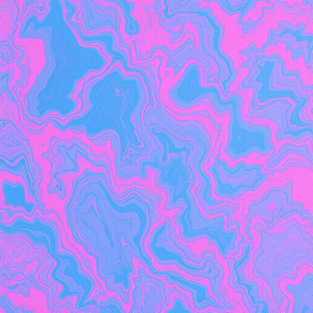 Create a high-resolution abstract texture of pink and blue marbled patterns, shot with a Canon EOS R5 camera at ISO 100, f/8 aperture, 1/125 sec shutter speed, 50mm lens, top-down view, deep focus.