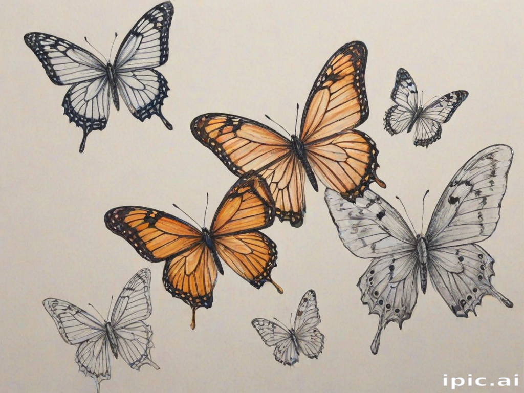 drawing butterflies