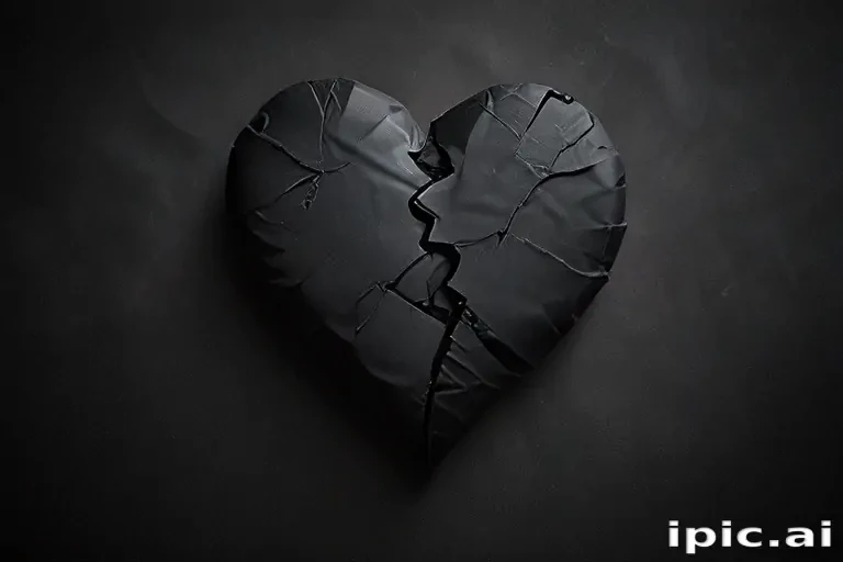 black broken heart