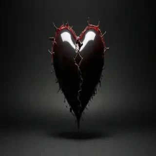 broken heart black background