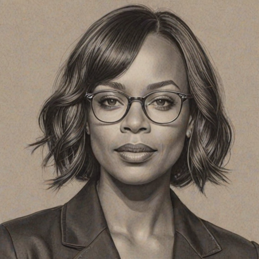 Exquisite Aisha Tyler, pencil sketch, portrait of Captivating woman 1924s in glasses, hair style beatnik, outline, clear lines, fine lines, 8k