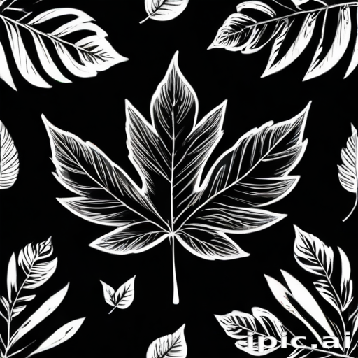 clipart leaf black and white