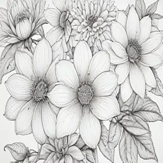 line work flowers