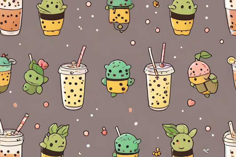 cute boba backgrounds