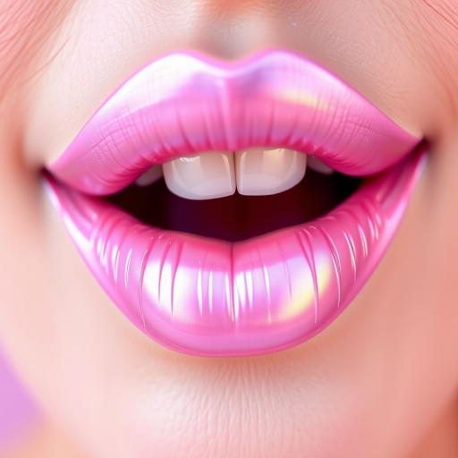 Iridescent pastel pink lips, christened "Unicorn Dream," offering a multichromatic shift and a playful, ethereal appearance for whimsical styles