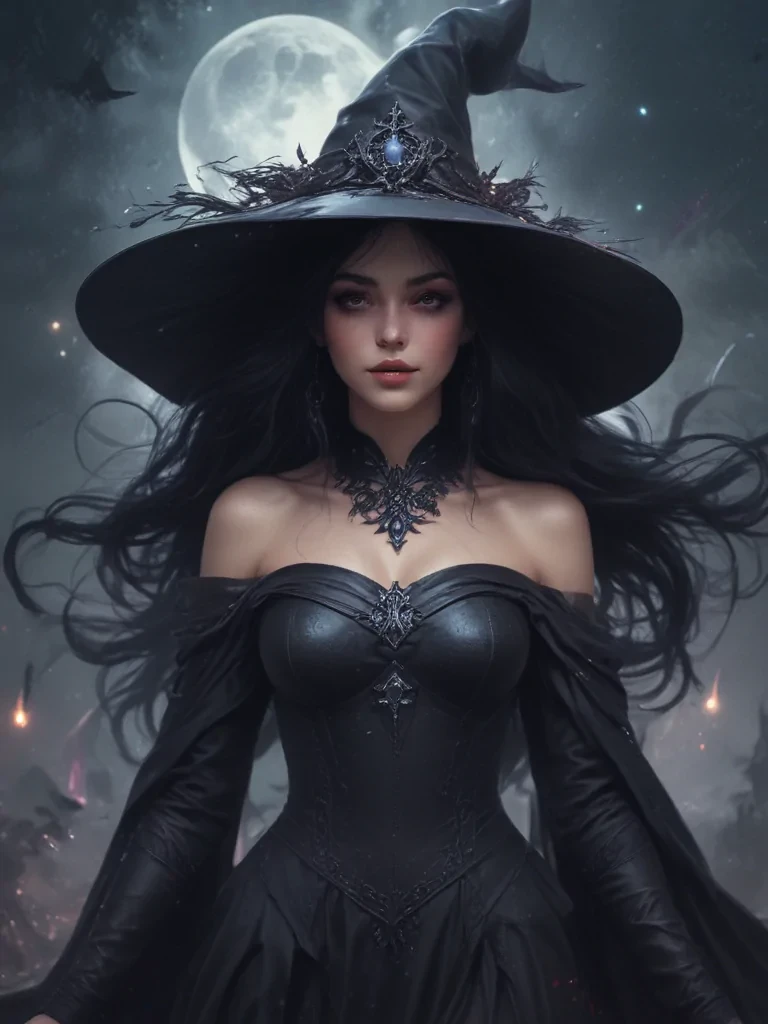 beautiful dark witch fantasy art