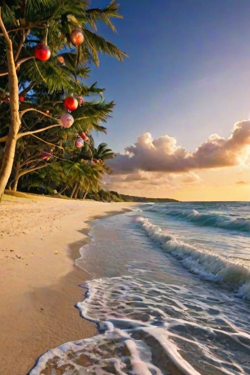 beach christmas wallpaper