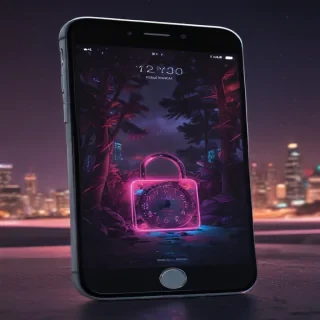 lock screen neon wallpaper iphone