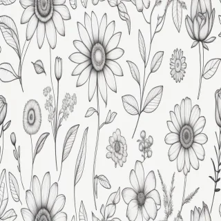 aesthetic flower line art