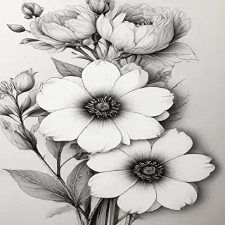 flower aesthetic drawings