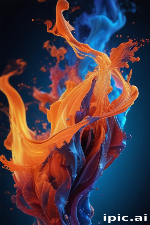 Dynamic Swirls of Colorful Flames Dancing in a Dark Background