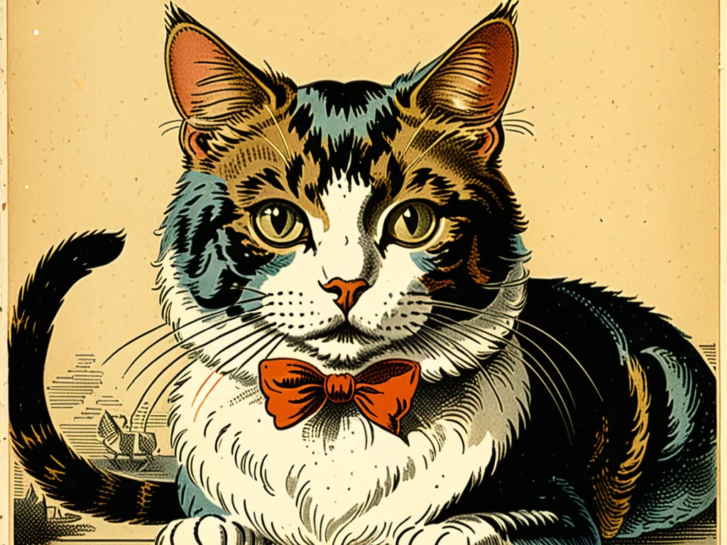 vintage cat illustration