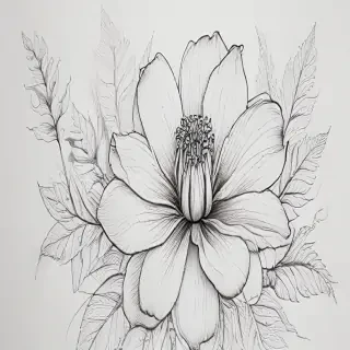 flower line work