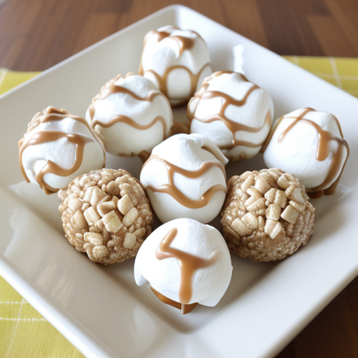 caramel marshmallow rice krispie balls