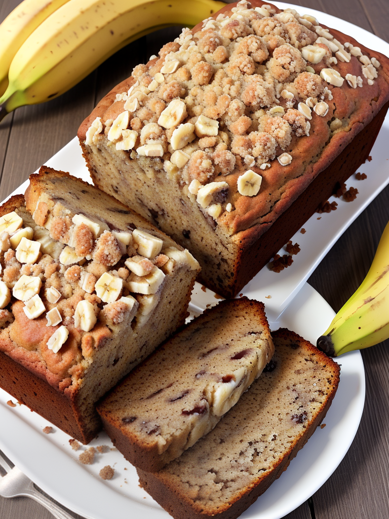 banana bread with streusel topping