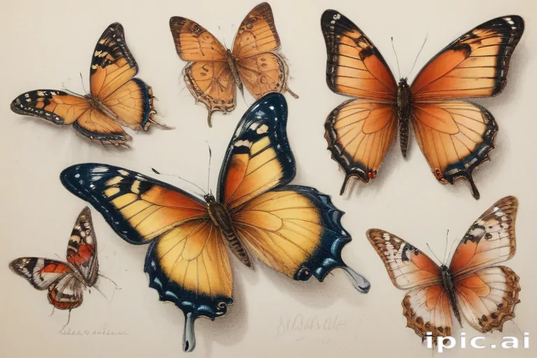 butterflies sketches